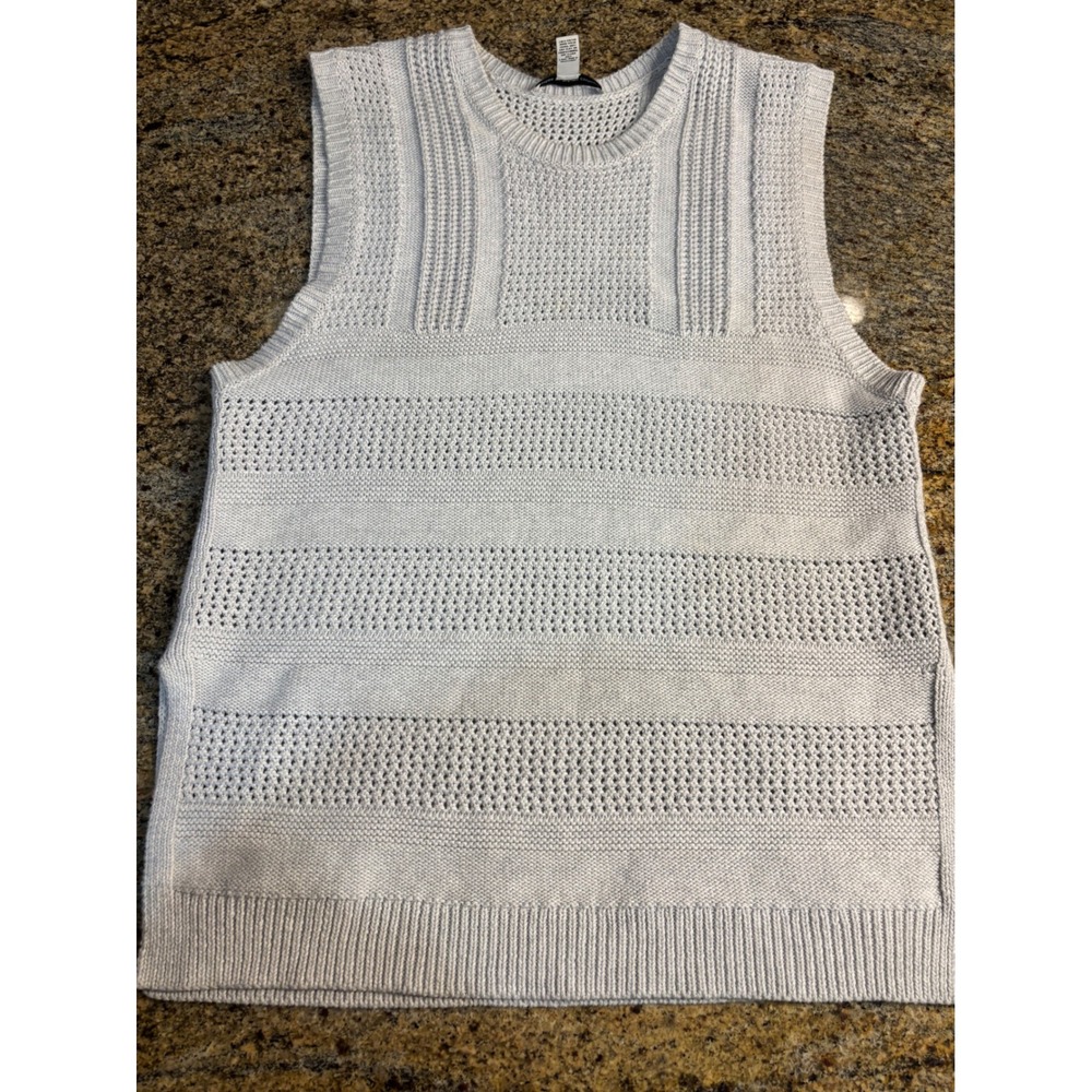 Cotton by Autumn‎ Cashmere Sweater Vest Knit Sleeveless Top Size M Gray